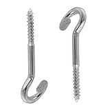 2x Schraubhaken 14 x 1 x 4.3 centimetres Deckenhaken Lang mit Holz-Gewinde Stahl...