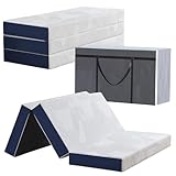 Hiimgo Faltmatratze 140 x 200 x 15 cm, 4-teilig Klappbar - Faltbare...