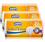 Swirl Reißfest & Dicht Zugband Müllbeutel, Multipack 3x 20l/20Beutel