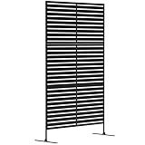 Outsunny Raumteiler 3-teilig 122 x 198 cm Freistehend Paravent in Lamellen,...