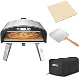 Mimiuo Gas pizzaofen, Outdoor Edelstahl Gas Pizza Backofen mit Pizzastein und...