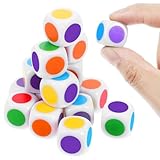 AOZUO 20 Stück Farbwürfel, 16 mm Farbige Punktewürfel Bunte Farben...