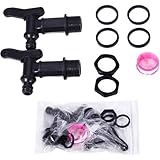 2 Stück Auslaufhahn für Regentonne, 3/4 Zoll Kunststoff Ersatzhahn, Mit...