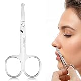 Unisex Bartschere Nasenhaar Schere, Schnurrbartschere mit Abgerundeten Spitzen,...