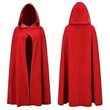 Vampir Kostüm Umhang rot & schwarz mit Kaputze - für Kinder & Erwachsene, für...