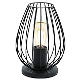 EGLO Tischlampe Newtown, 1 flammige Vintage Tischleuchte, Nachttischlampe aus...