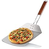 com-four® Pizzaschaufel aus rostfreiem Edelstahl 430 - Pizza- und Kuchenheber...
