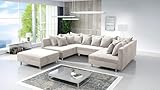 Kuechen-preisbombe Wohnlandschaft Sofa Couch Ecksofa Eckcouch in Cordstoff beige...