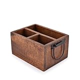 EDHAS Besteckkorb mit 3 Fächern, Besteck-Utensilienhalter mit Metallgriffen...