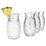 MamboCat 4er Set Pina Ananas Gläser I 400ml, Höhe 14,8cm I für 4 Personen I...