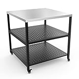 onlyfire Robuster Pizzatisch, Grilltisch Servierwagen Outdoor mit...