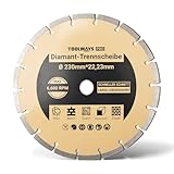 TOOLMAYS Diamanttrennscheibe 230mm, Diamantscheibe für Stein, Beton,...