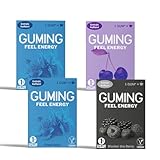 GUMING 40x Energy Kaugummi mit 60mg Koffein/Gum, Guarana, Vitamin C & B6, Vegan,...