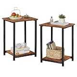 WLIVE Beistelltisch klein, 2er Set, Nachttisch schmal mit offenem Stauraum, für...