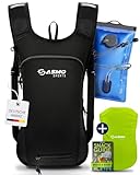 SASMO® Fahrradrucksack klein 6L mit Trinkblase (Schwarz) - Thermofach &...