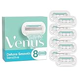 Gillette Venus Deluxe Smooth Sensitive Rasierklingen Damen, 8 Ersatzklingen für...