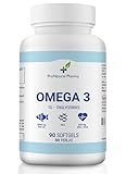 OMEGA 3 | 90 Kapseln | Reines Fischöl + Vitamin E | 1000 mg - Fettsäuren 300...