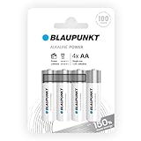 BLAUPUNKT AA Alkalibatterien Packung mit 4, am besten für Wanduhren und...