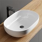 Planetmöbel Aquil Deluxe Waschbecken Oval | Aufsatzwaschbecken für Badezimmer...