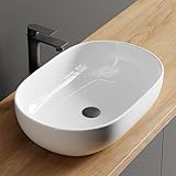 Planetmöbel Aquil Deluxe Waschbecken Oval | Aufsatzwaschbecken für Badezimmer...