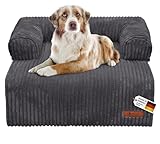 Belune Hundecouch Deluxe - waschbar [Dunkelgrau, L - 120cm x 95cm] Hundebett...