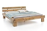 WOODLIVE DESIGN BY NATURE Massivholzbett Balkenbett Doppelbett in Wildeiche...