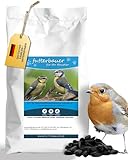 Futterbauer 25 kg Schwarze Sonnenblumenkerne im Papiersack für Vögel, 100%...