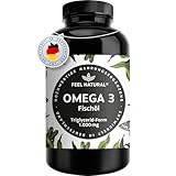 Omega 3 Kapseln hochdosiert - Jahresvorrat 365 Stück - Nur 1 Kapsel täglich -...