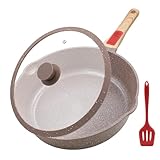 AIKENBBKK Keramik Pfanne 28 cm mit Deckel, Antihaft Keramikbeschichtung...