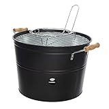 Kaemingk 73815 BBQ Eimer, Eisen, schwarz matt, Ø 33 x 24 cm, Holzkohlegrill,...