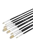 Elan Premium Katzenzungenpinsel Set 8-Teilig, Synthetik Schweinehaar Pinsel für...