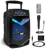 Pyle PA Bluetooth Lautsprecher - Karaoke Maschine mit Karaoke Mikrofon, Musikbox...