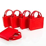 Logbuch-Verlag 5 kleine Filztaschen rot Geschenktasche aus Filz 15 x 12 x 4 cm...