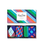 Happy Socks 4-Pack Stripe Box, farbenfrohe und fröhliche, Socken für Männer...