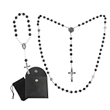 UYUYong Katholische Rosenkranz Kette Armband Vintage Kruzifix Perlen Schwarz...