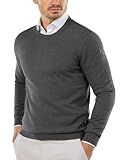 COOFANDY Herren Strickpullover Baumwolle Feinstrick Pullover Rundhals Sweatshirt...