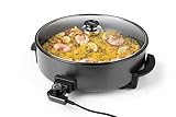 GOURMETmaxx elektrische Pizza-Pfanne mit Thermostat, Glasdeckel &...