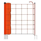 VOSS.farming Schafnetz Elektronetz 50m 2 Spitzen 90cm 13 Pfähle Orange...