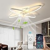 LED-Deckenventilator mit Beleuchtung,Deckenleuchte mit Ventilator65W Dimmbar,App...