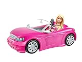 Barbie Puppe und Cabrio in rosa mit Glitzer, realistische Reifen Logo, Spielzeug...