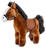 Uni-Toys - Pferd mit Sattel und Steigbügel, stehend (braun) - 23 cm (Länge) -...