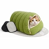 2 in 1 Warmes Katzenbett Winter 57cm, Kuschelhöhle Katze & Hundehöhle Kleine...