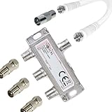 TronicXL 3-Wege-Breitband 3D 4K HD SAT Verteilerkabel Adapter für Virgin Media...