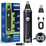 Brigin Nasenhaartrimmer, Wiederaufladbarer Nasenhaarschneider mit LED-Anzeige, 2...
