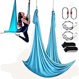 VEVOR Aerial Yoga Hängematte Set 5 x 2,8 m, Blau Aerial Yoga Swing Air Fliegen,...