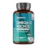 Omega 3 Weichkapseln - 2000mg Fischöl mit 1100mg Omega-3, 660mg EPA & 440mg DHA...