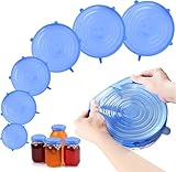 AKONE Silikondeckel Dehnbar Set, 6 Stück Wiederverwendbar Silikon Deckel...
