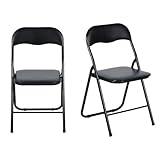 LuxNook 2 Stück PVC Klappstuhl klappstuhl mit Polster Starker Metallrahmen...