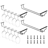 Zyiphor 4 Stück Weinglashalter Hängend 40cm Gläserhalter Wandmontage Metall...