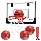 BOPEUY Mini Basketballkorb Indoor Kinder, 40x30cm Basketballkorb Zimmer mit 4...